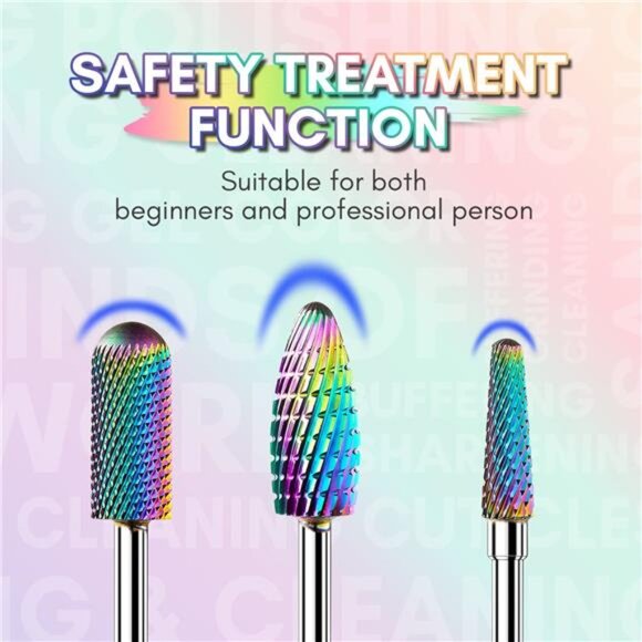 Makartt Nail Drill Bits Set, 10Pcs Tungsten Carbide, Remove Acrylic - Picture 5 of 7